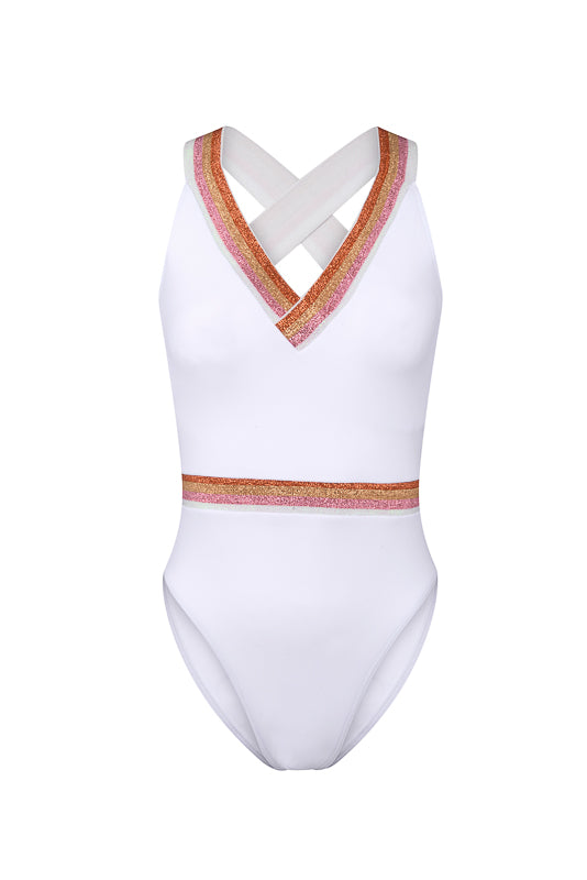 Maillot de Bain Une Pièce Golden Blanc