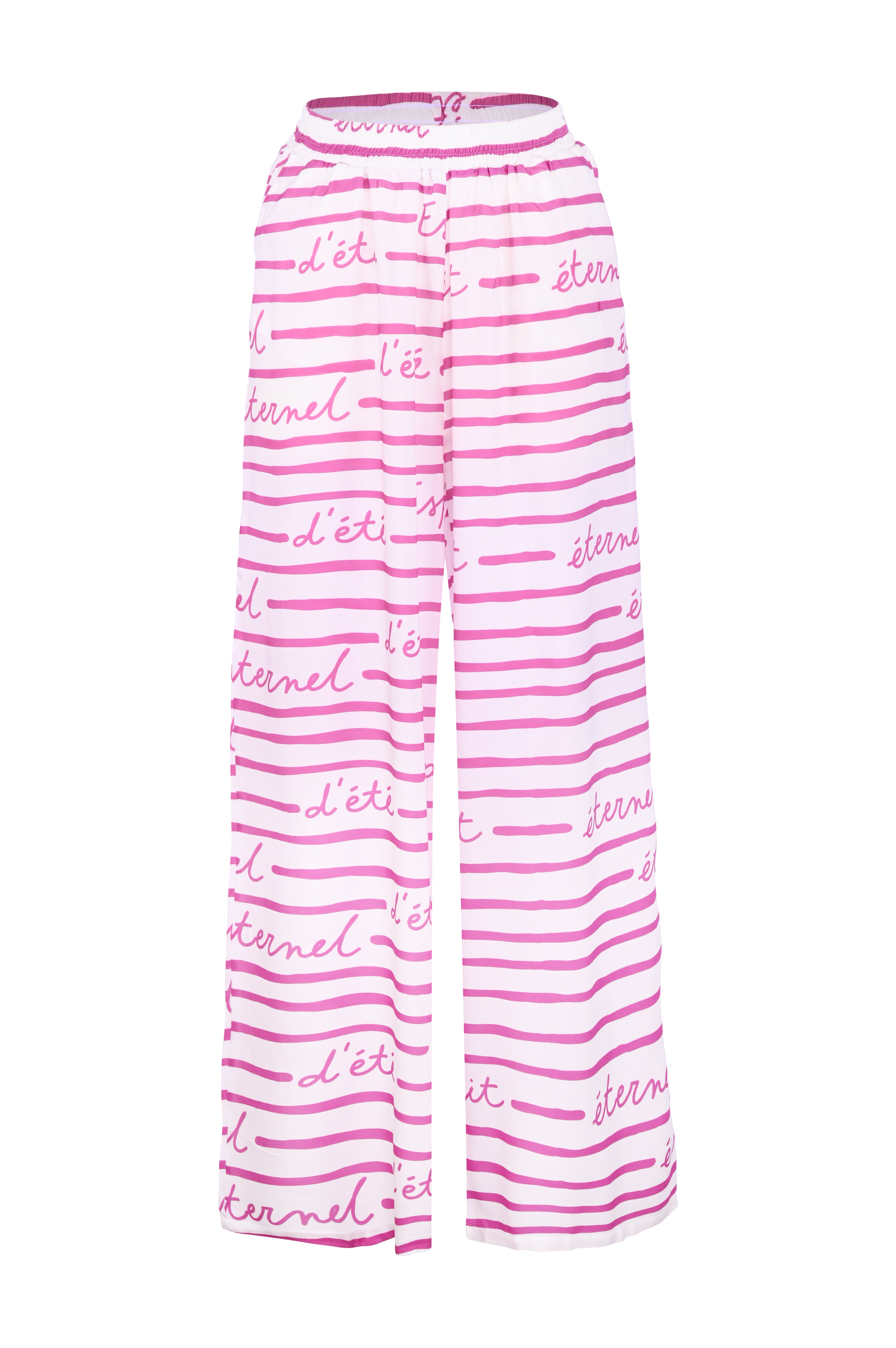 Pantalon rayures rose