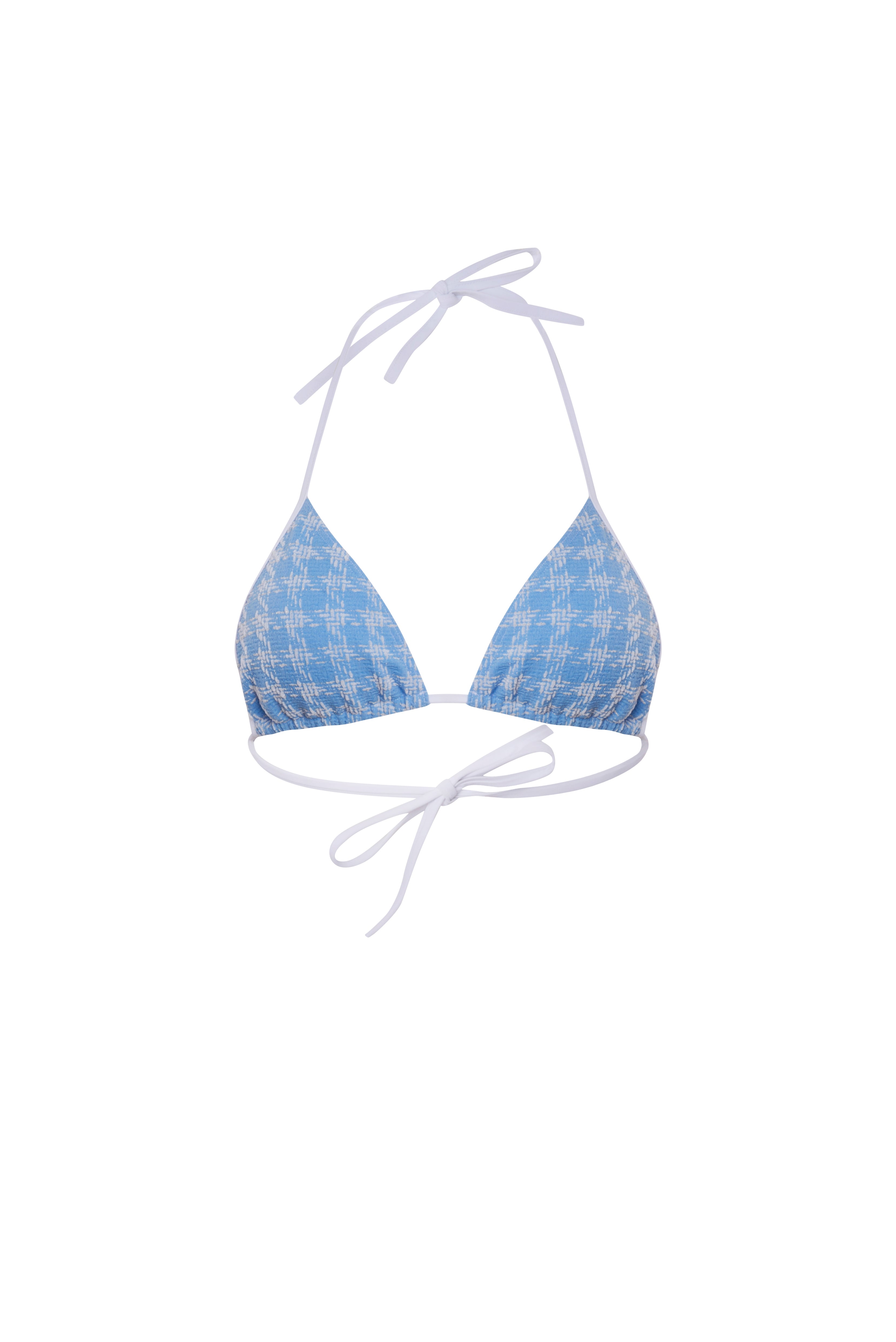 Triangle bikini vichy bleu