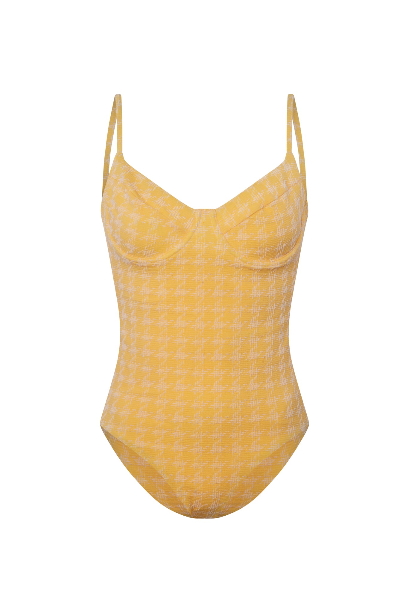 ONE PIECE UNDERWIRED YELLOW GINGHAM