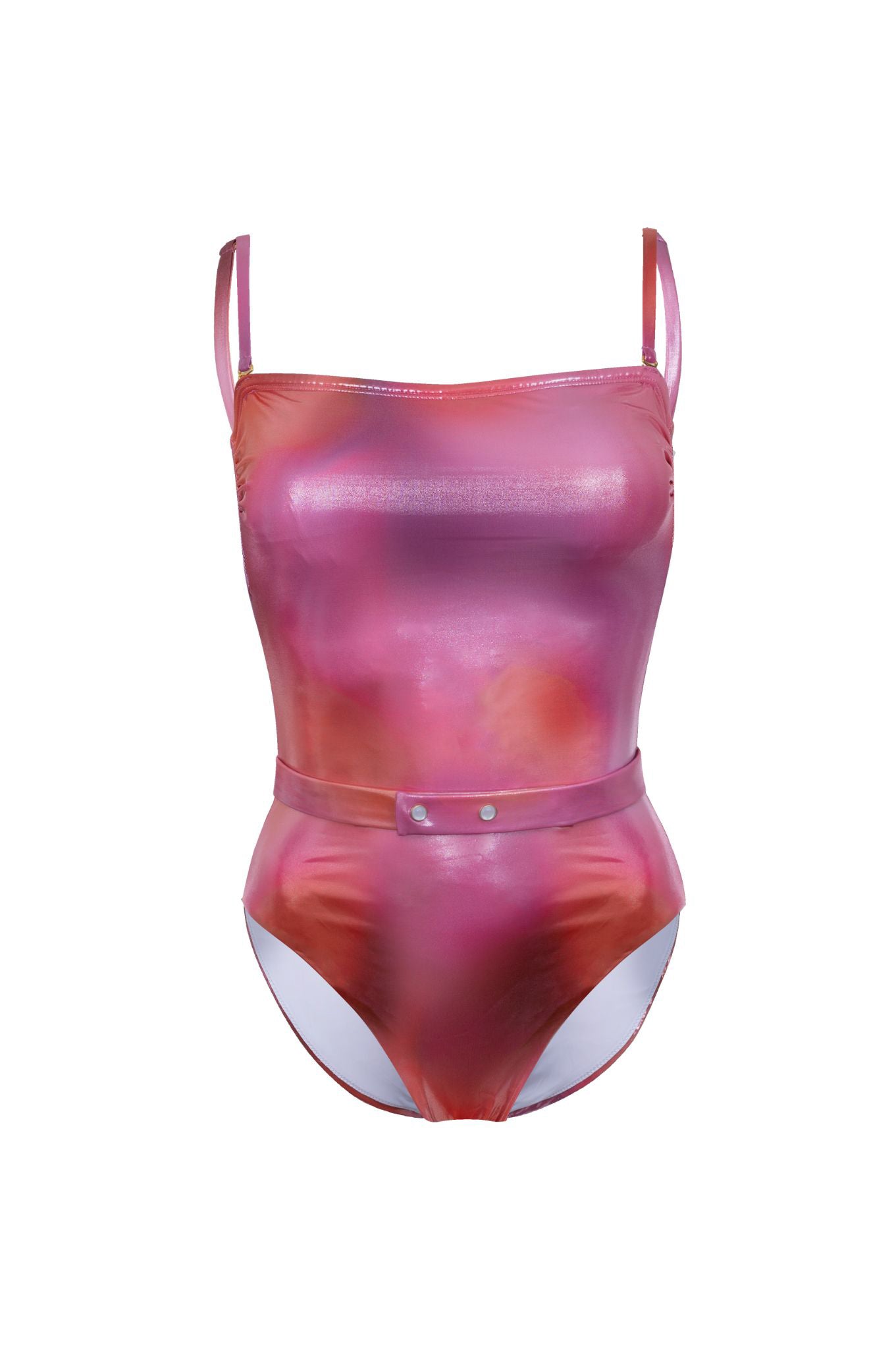One-piece bandeau summer red-pink gradient
