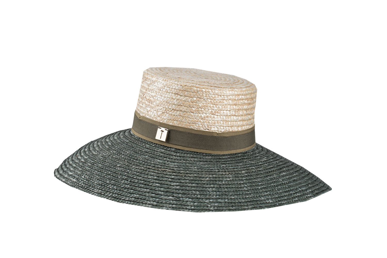 BIG CANOTIER - Chapeau de plage en paille kaki - marque française tatiane de freitas