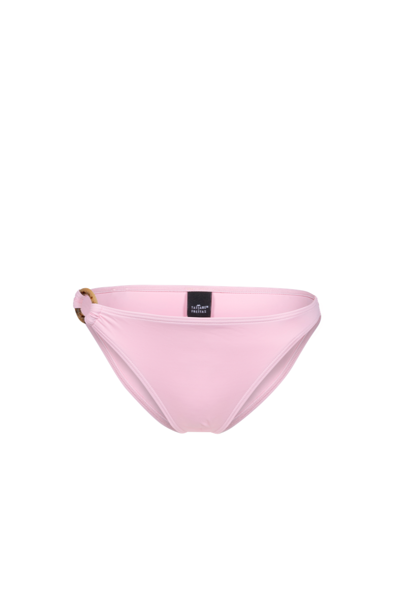 Bas de maillot de bain simple rose avec anneau finition écaille