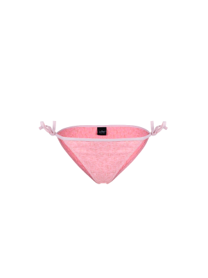 Culotte de maillot de bain rose à lacets en jacquard français.